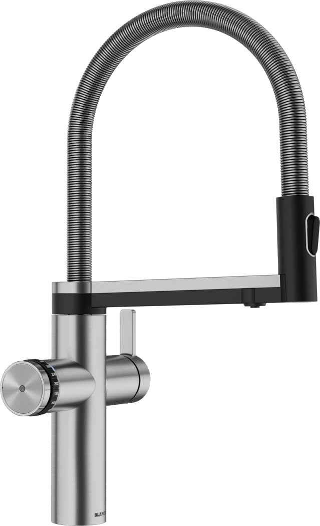 Blanco Choice.All 5-in-1 Boiling, Chilled & Sparkling Water Tap – Brushed Stainless Steel