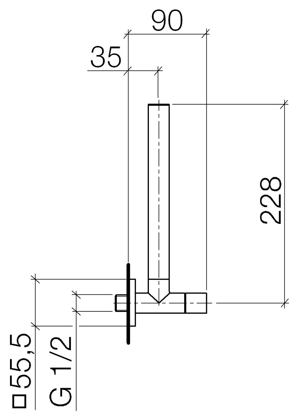 Dornbracht MEM Angle Valve with Square Rosette – Chrome