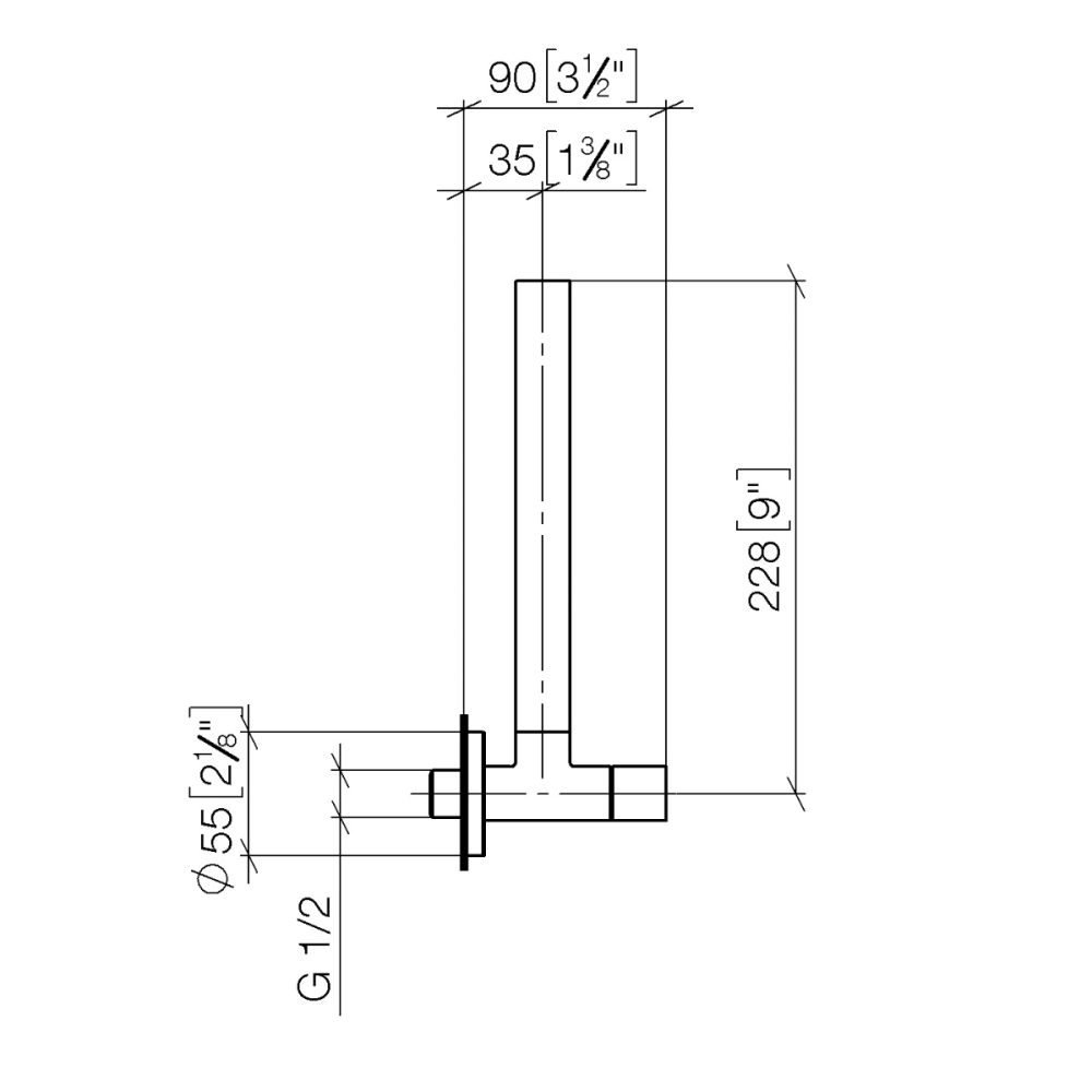 Dornbracht Angle Valve with Square Rosette – SERIES SPECIFIC –  Chrome