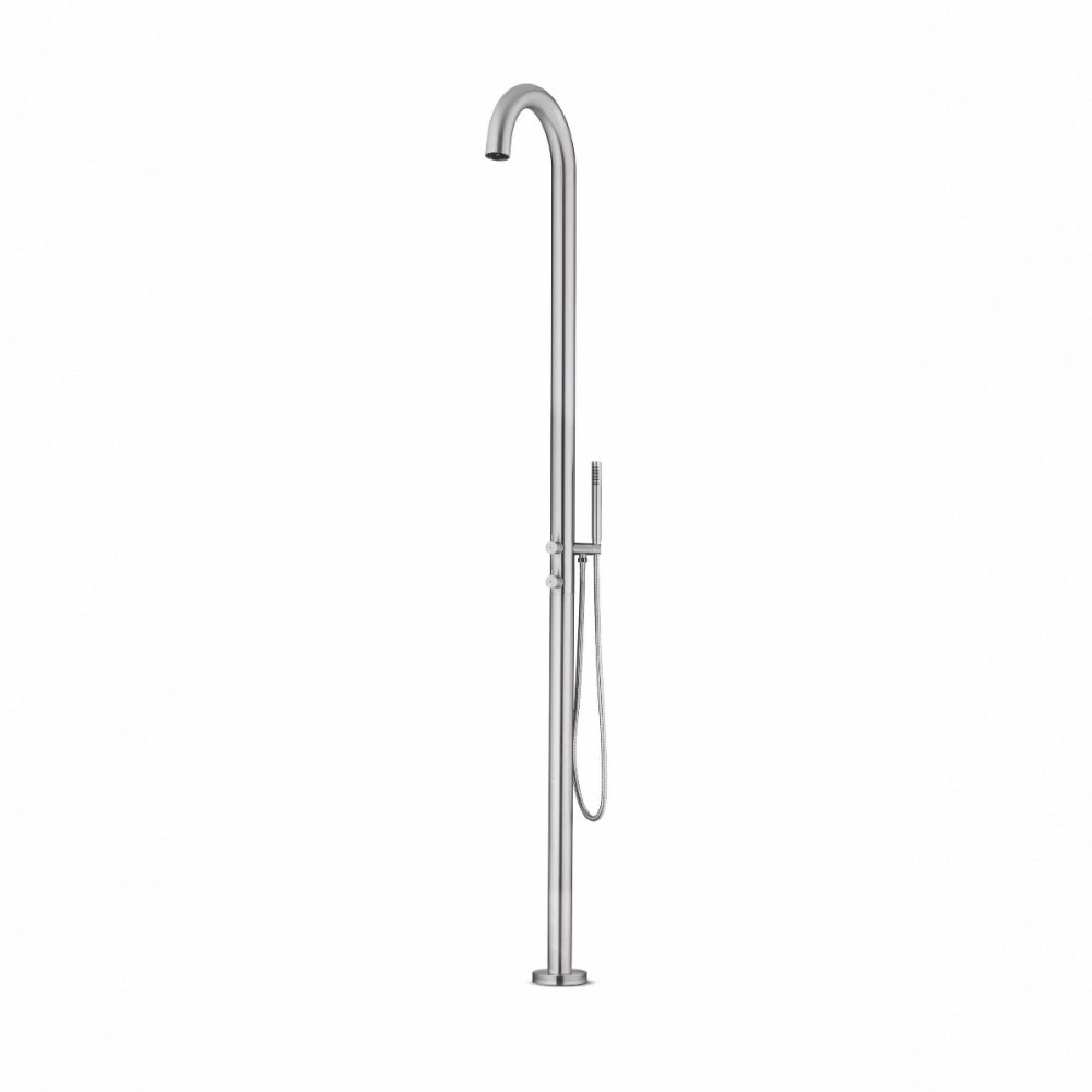 JEE-O Original Shower 02TH Freestanding Indoor & Outdoor Thermostatic Shower Column – Brushed Stainless Steel