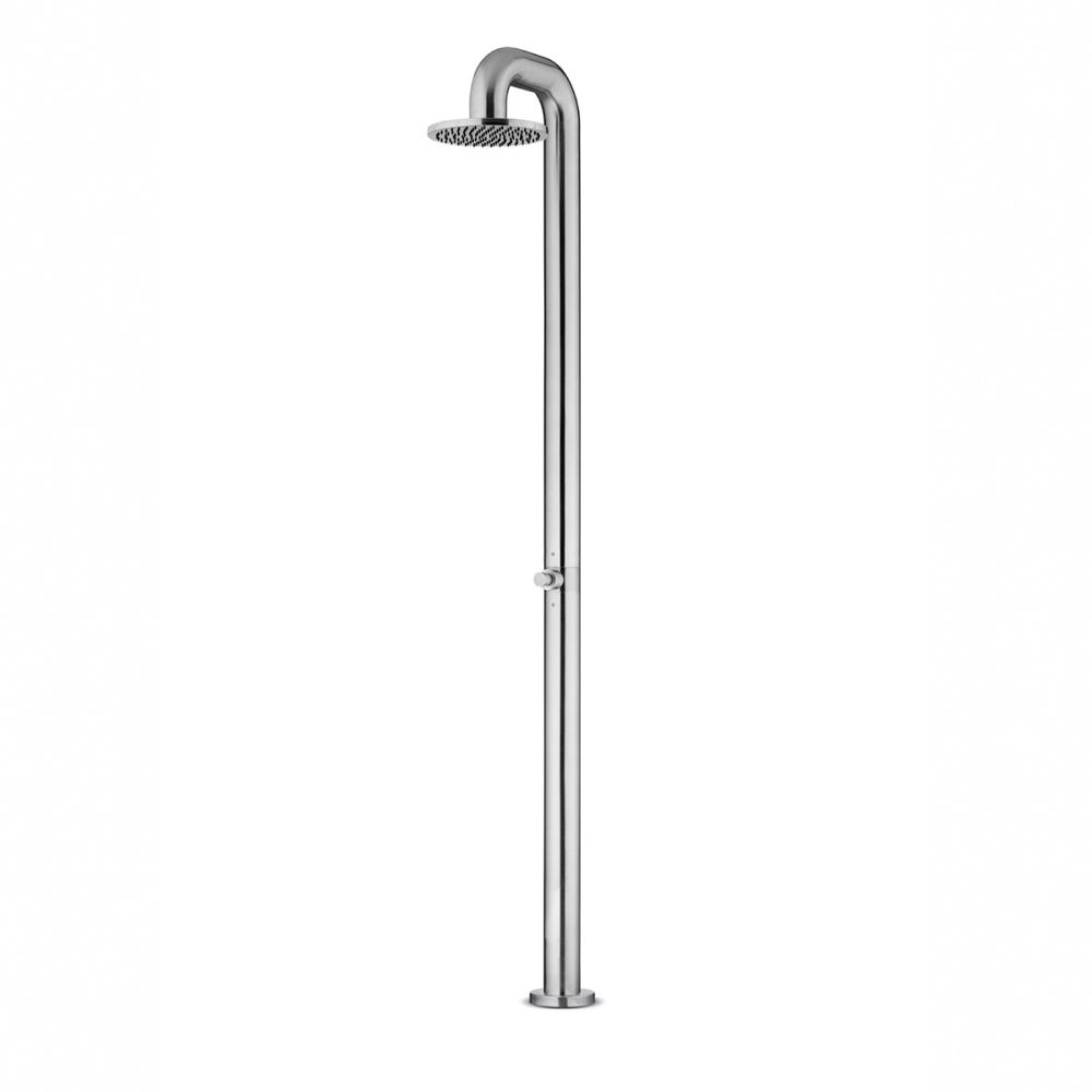 JEE-O Fatline Shower Push Freestanding Indoor & Outdoor Shower Column – Brushed Stainless Steel