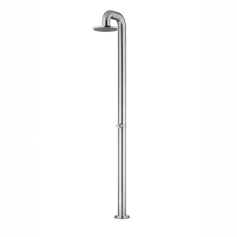JEE-O Fatline Shower Push Freestanding Indoor & Outdoor Shower Column – Brushed Stainless Steel