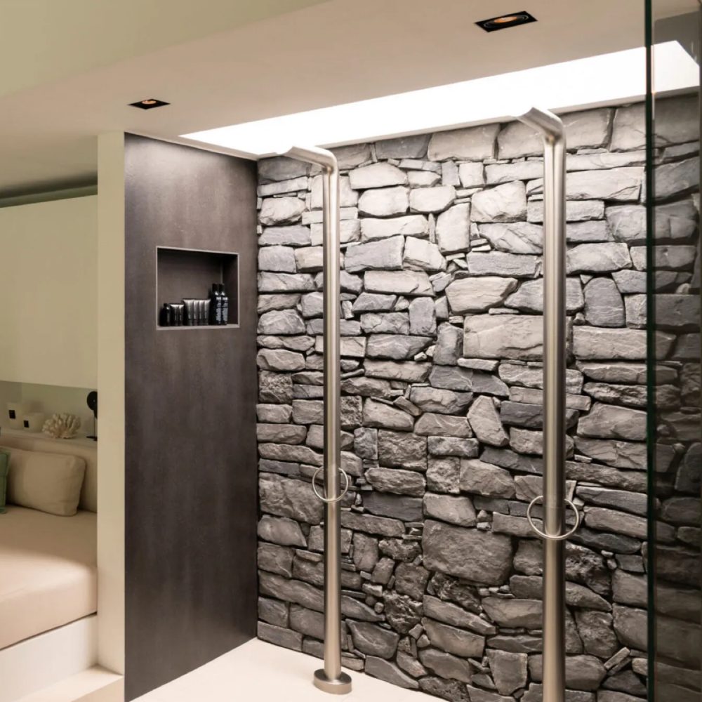 JEE-O Pure Shower 01 Freestanding Indoor & Outdoor Shower Column – Brushed Stainless Steel