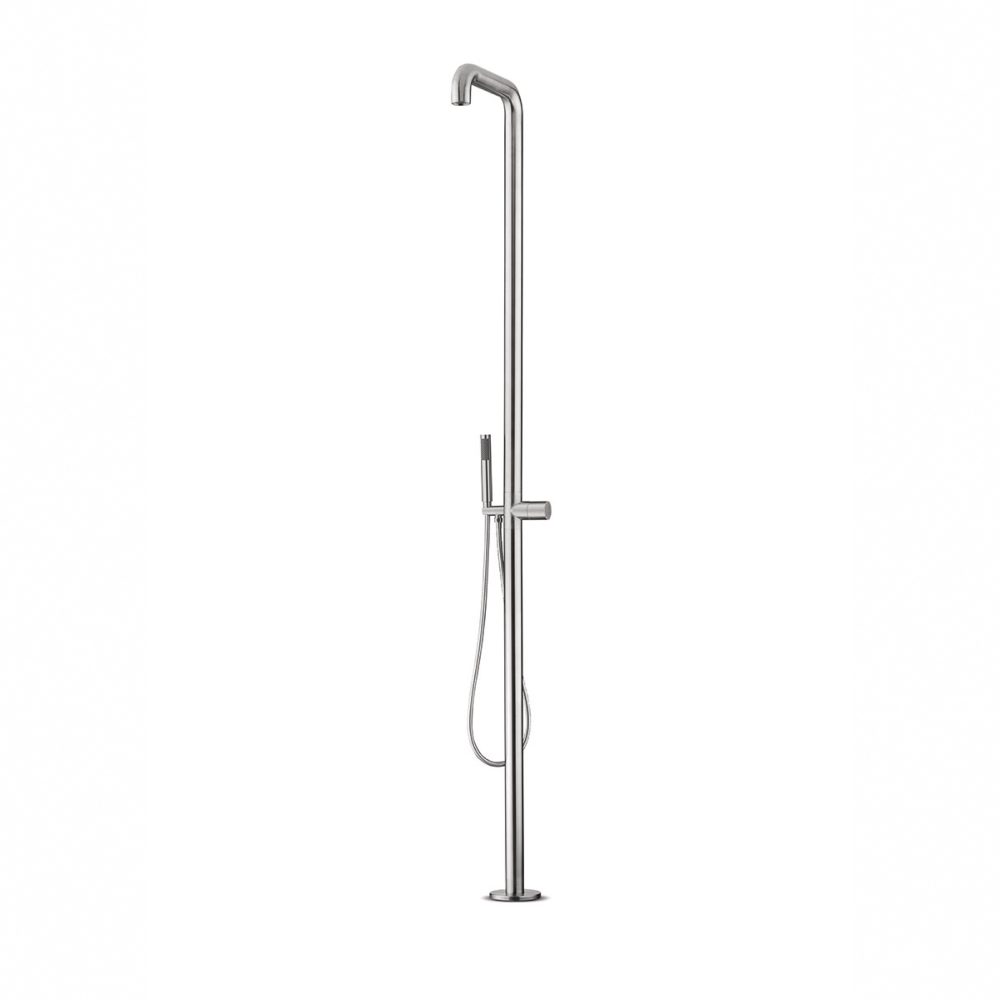 JEE-O Flow Shower 02 Freestanding Indoor & Outdoor Shower Column with Hand Shower – Brushed Stainless Steel