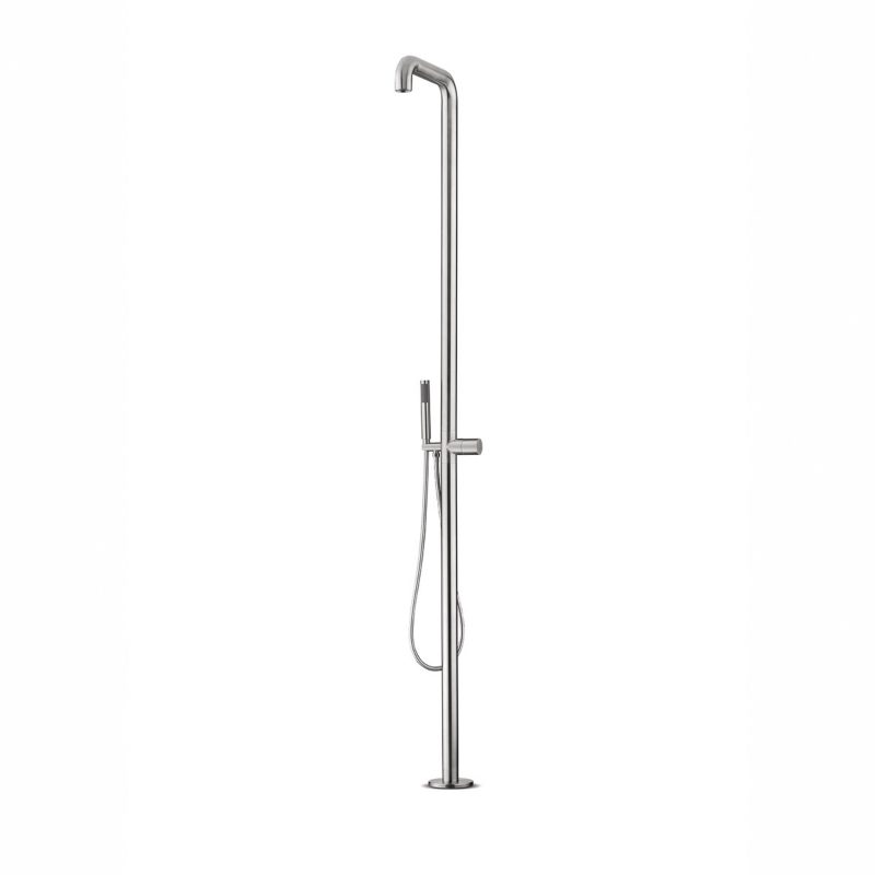 JEE-O Flow Shower 02 Freestanding Indoor & Outdoor Shower Column with Hand Shower – Brushed Stainless Steel