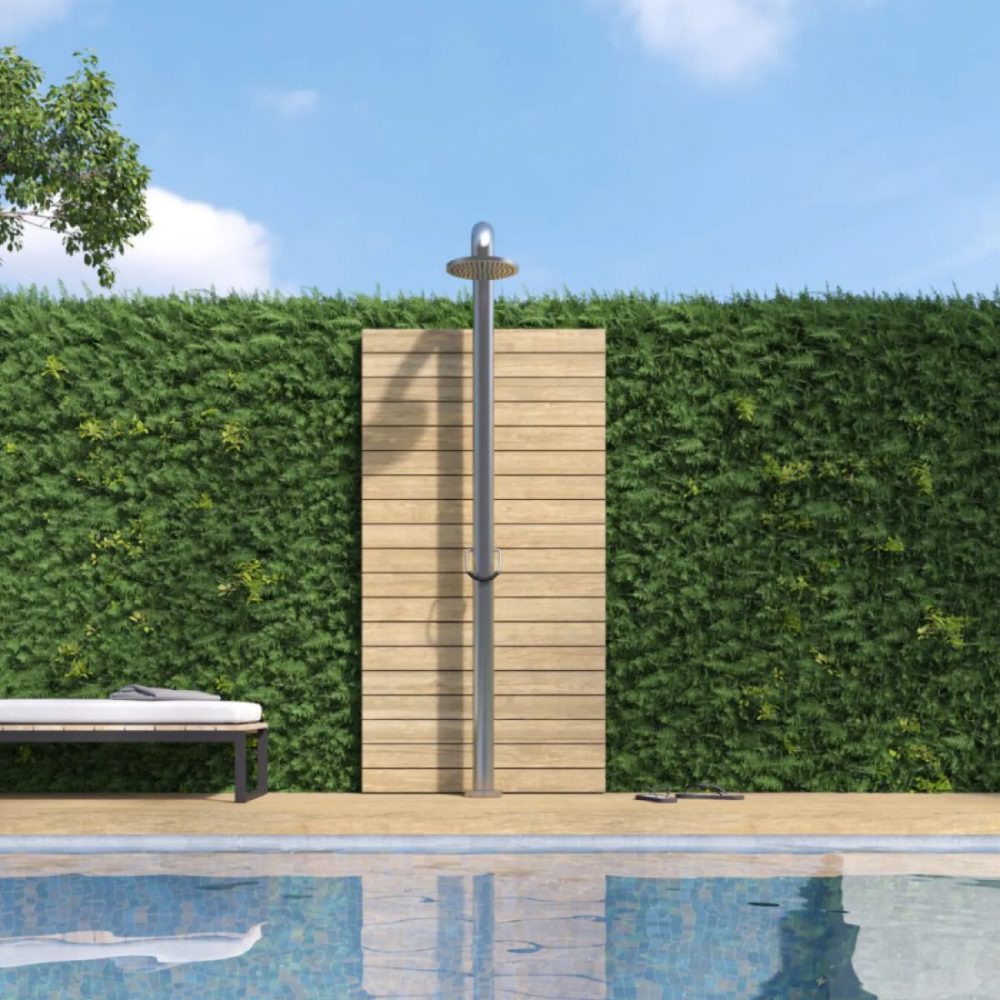 JEE-O Fatline Shower 01 Freestanding Indoor & Outdoor Shower Column – Brushed Stainless Steel