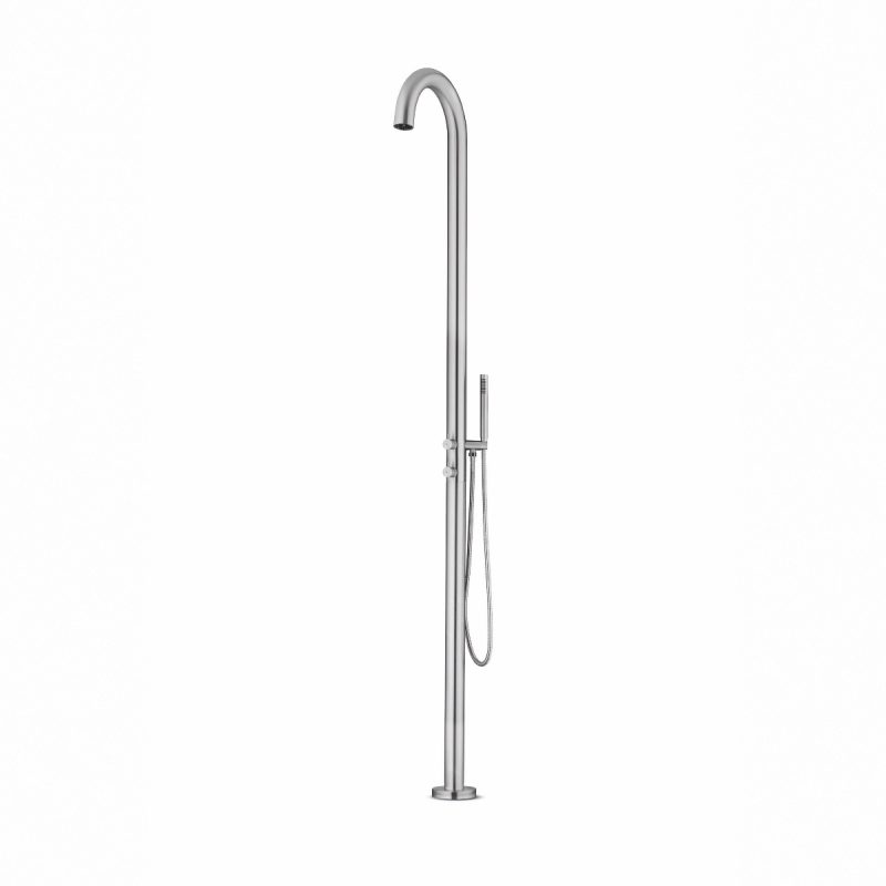 JEE-O Original Shower 02TH Freestanding Indoor & Outdoor Thermostatic Shower Column – Brushed Stainless Steel