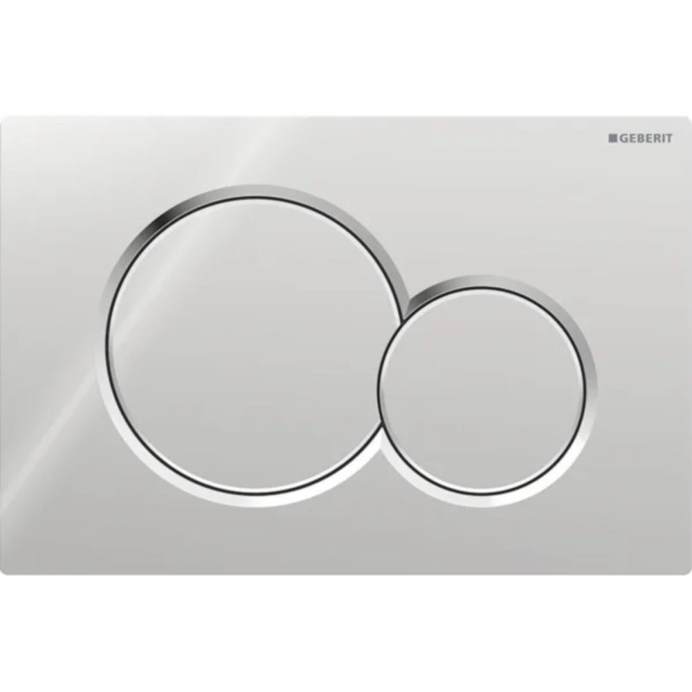Geberit Sigma01 Flush Plate, Round, Dual Flush, Chrome Glossy