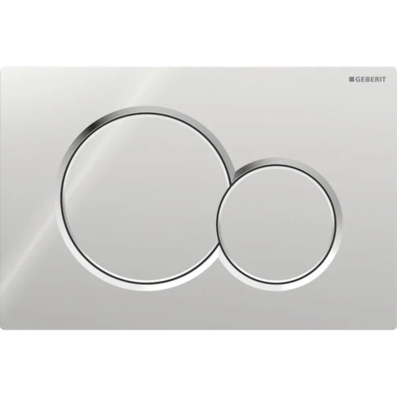 Geberit Sigma01 Flush Plate, Round, Dual Flush, Chrome Glossy