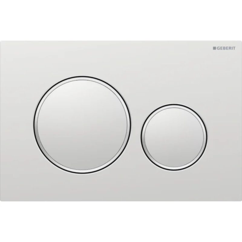 Geberit Sigma20 Dual Flush Plate, Chrome Matt with Chrome Glossy Design Rings