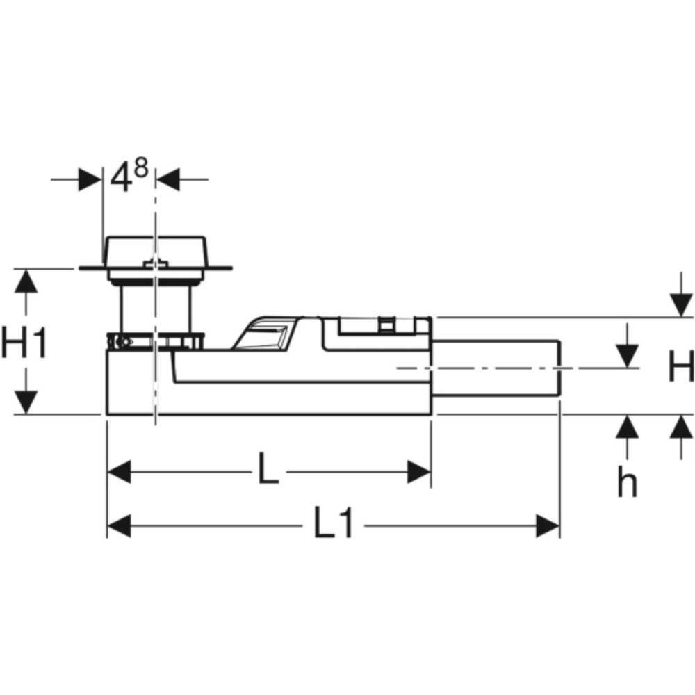 Geberit installation set for CleanLine shower channel, for screed height at inlet 65–90 mm