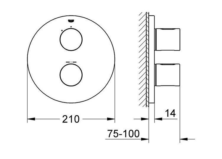 Grohe Grohtherm 3000 Cosmopolitan Thermostatic Shower Mixer Trim – Chrome