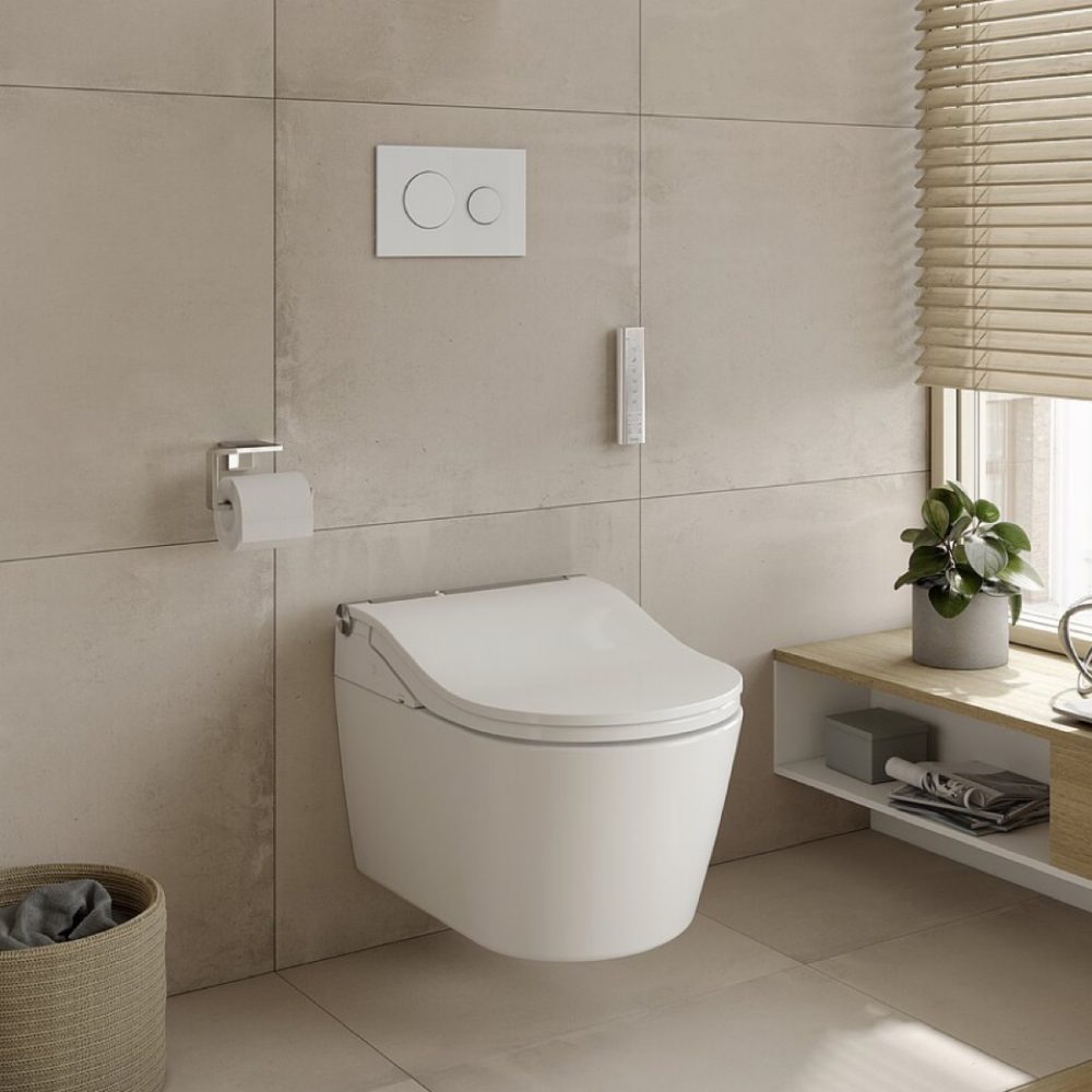 TOTO RW Auto Flush WASHLET™ Set – Seat, Wall Hung WC & Concealed Flush System