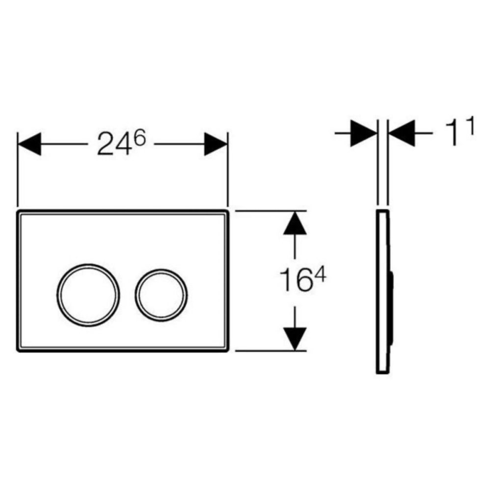 Geberit Sigma20 Dual Flush Plate – White / Matt Chrome / Matt Chrome
