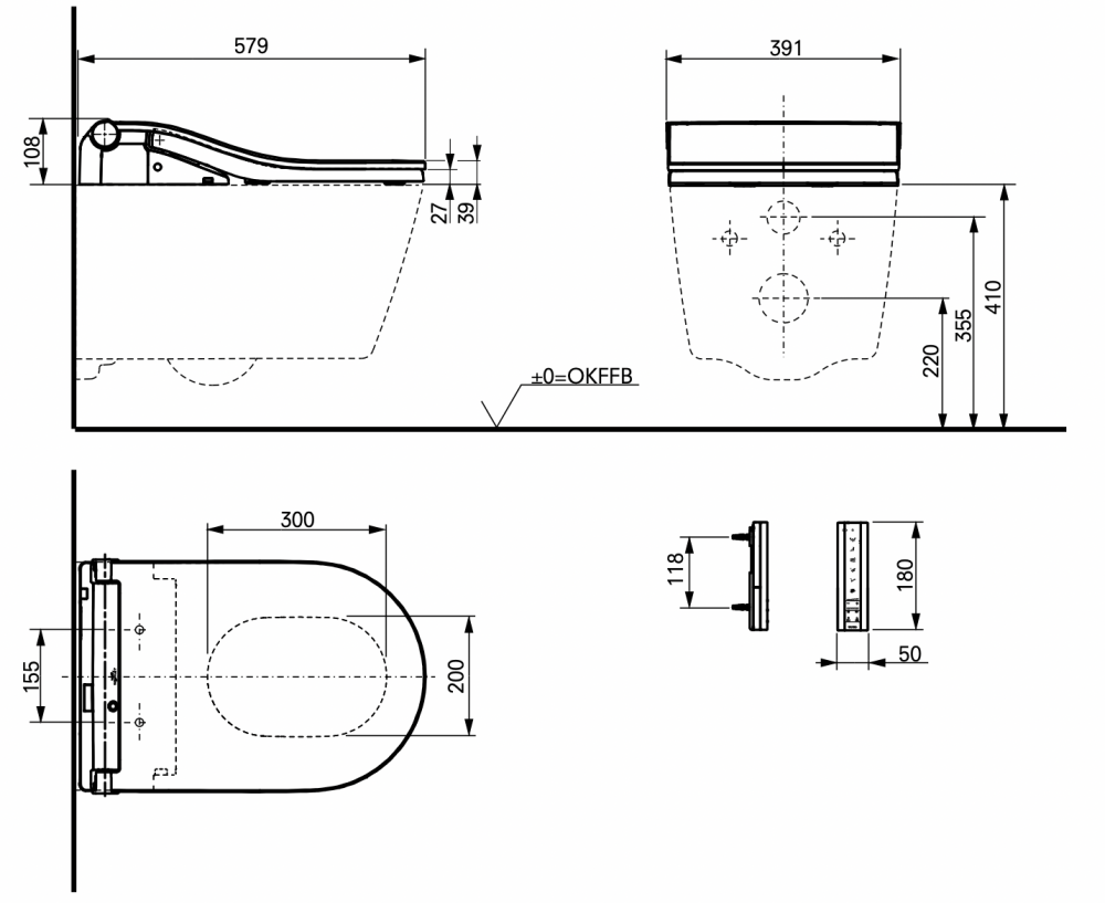 TOTO RW WASHLET™ Set – Seat & Wall Hung WC