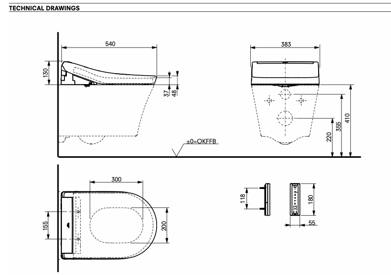 TOTO Washlet® RG Rimless Wall-Hung Toilet Set