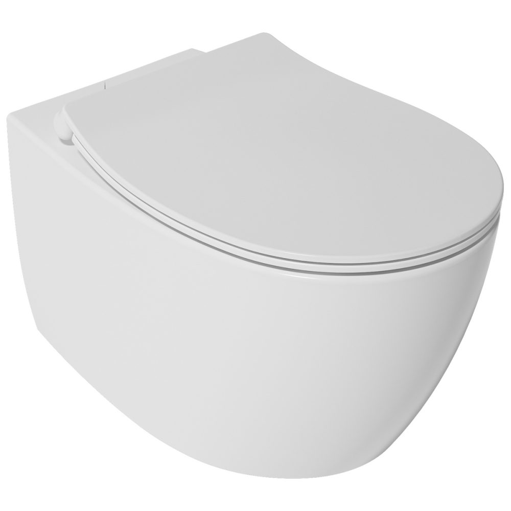 ISVEA Sentimenti Rimless Wall Hung Toilet with Integrated Bidet (Traditional Turkish Bidet) - White