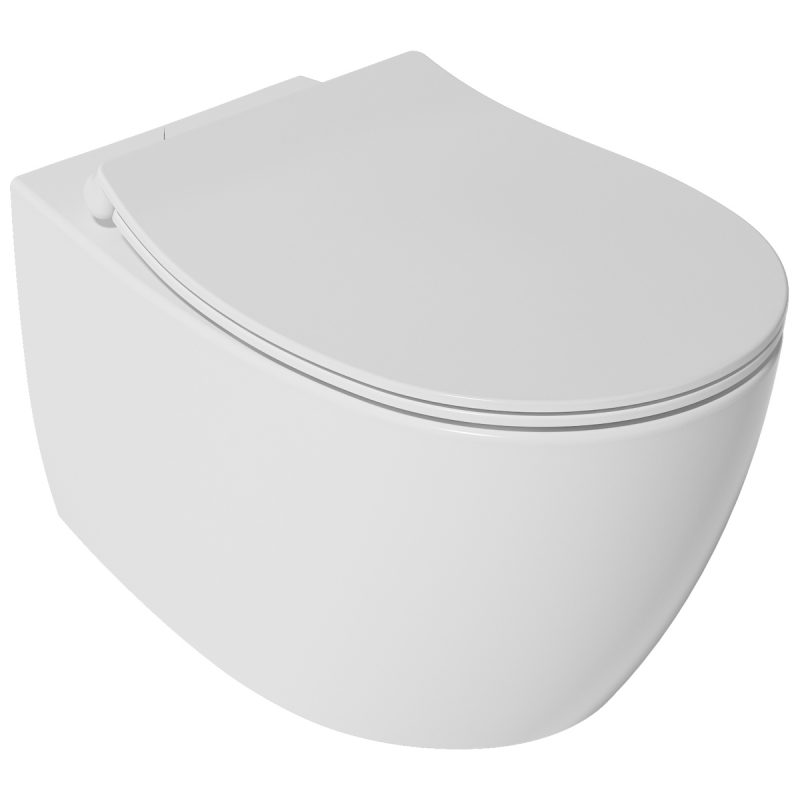 ISVEA Sentimenti Rimless Wall Hung Toilet with Integrated Bidet (Traditional Turkish Bidet) - White